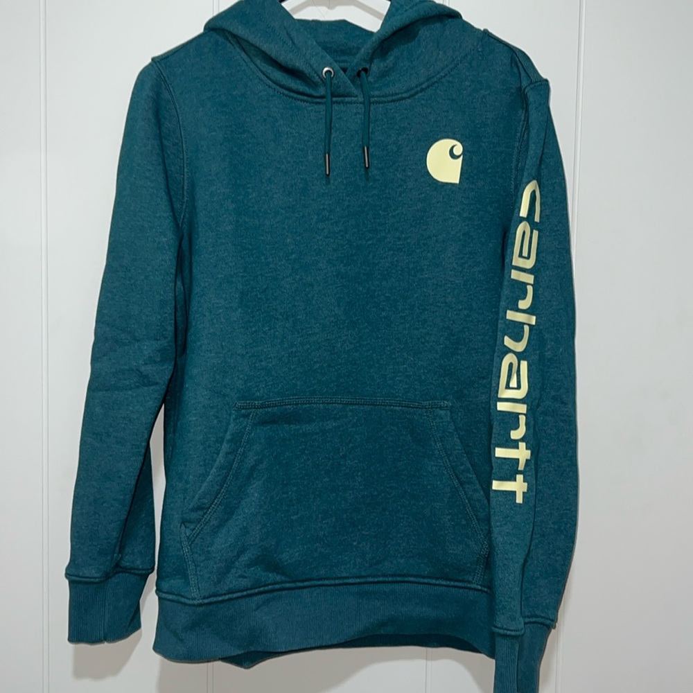 Teal and light green Carhartt Hoodie. Never worn